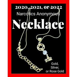 Narcotics Anonymous year necklace 20" years 2020 2021 2022 NA